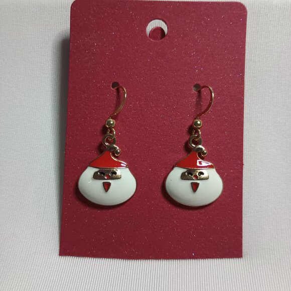 Festive Happy Santa Claus Face Earrings - Picture 4 of 4
